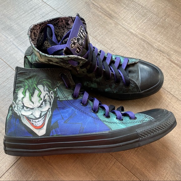 Converse Shoes | Dc Comics Joker Converse High Top Shoes | Poshmark